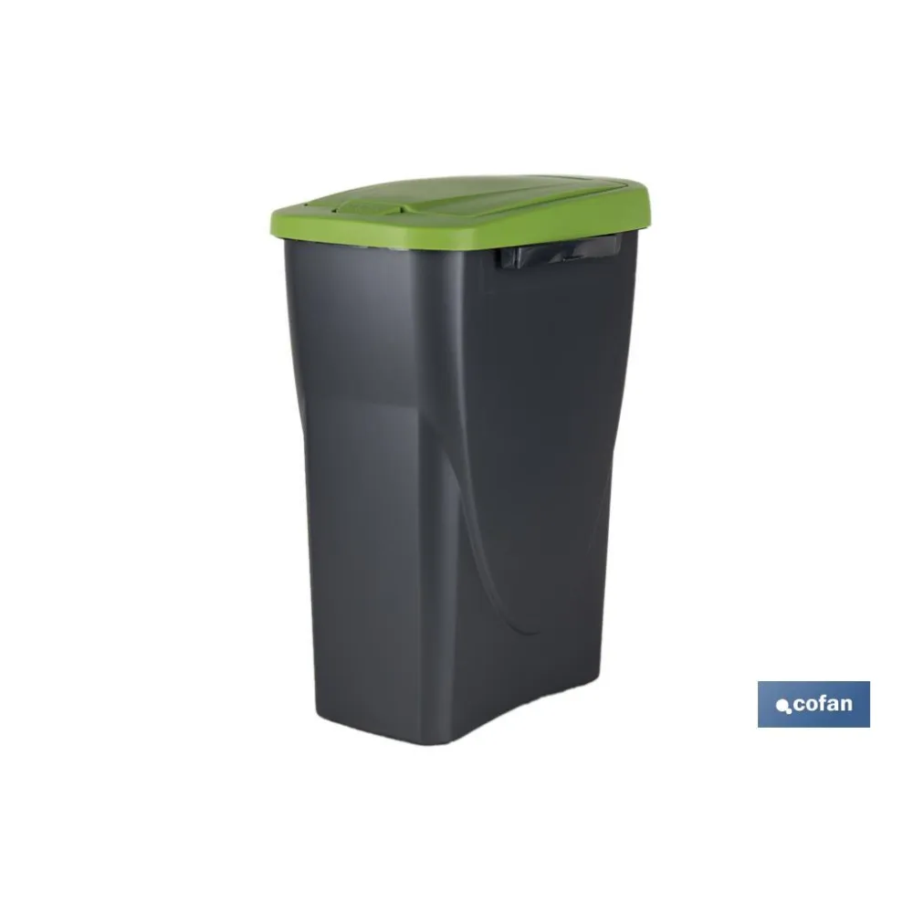CUBO DE BASURA PARA RECICLAR 15 LITROS  COLOR VERDE 20 X 31 X 42 CM (PACK: 1 UDS) - Almacén de Ferretería Acor
