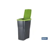 CUBO DE BASURA PARA RECICLAR 15 LITROS  COLOR VERDE 20 X 31 X 42 CM (PACK: 1 UDS) - Almacén de Ferretería Acor