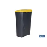 CUBO DE BASURA PARA RECICLAR 25 LITROS  COLOR AMARILLO 21.5 X 36 X 51 CM (PACK: 1 UDS) - Almacén de Ferretería Acor