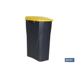 CUBO DE BASURA PARA RECICLAR 25 LITROS  COLOR AMARILLO 21.5 X 36 X 51 CM (PACK: 1 UDS) - Almacén de Ferretería Acor