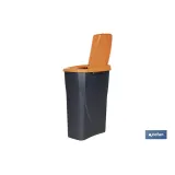 CUBO DE BASURA PARA RECICLAR 25 LITROS  COLOR NARANJA 21.5 X 36 X 51 CM (PACK: 1 UDS) - Almacén de Ferretería Acor