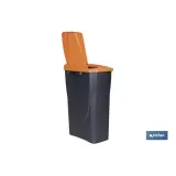 CUBO DE BASURA PARA RECICLAR 25 LITROS  COLOR NARANJA 21.5 X 36 X 51 CM (PACK: 1 UDS) - Almacén de Ferretería Acor