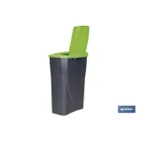 CUBO DE BASURA PARA RECICLAR 25 LITROS  COLOR VERDE 21.5 X 36 X 51 CM (PACK: 1 UDS) - Almacén de Ferretería Acor