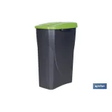 CUBO DE BASURA PARA RECICLAR 25 LITROS  COLOR VERDE 21.5 X 36 X 51 CM (PACK: 1 UDS) - Almacén de Ferretería Acor