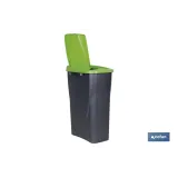 CUBO DE BASURA PARA RECICLAR 25 LITROS  COLOR VERDE 21.5 X 36 X 51 CM (PACK: 1 UDS) - Almacén de Ferretería Acor