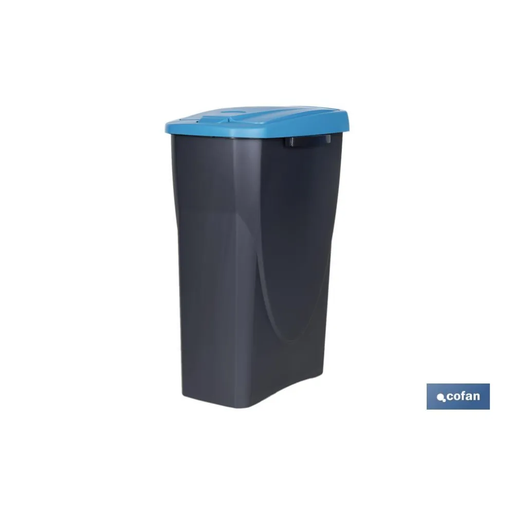 CUBO DE BASURA PARA RECICLAR 25 LITROS  COLOR AZUL 21.5 X 36 X 51 CM (PACK: 1 UDS) - Almacén de Ferretería Acor