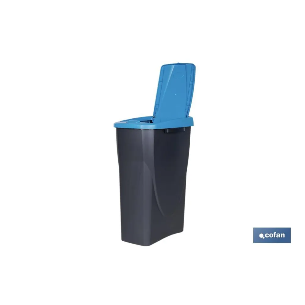 CUBO DE BASURA PARA RECICLAR 25 LITROS  COLOR AZUL 21.5 X 36 X 51 CM (PACK: 1 UDS) - Almacén de Ferretería Acor