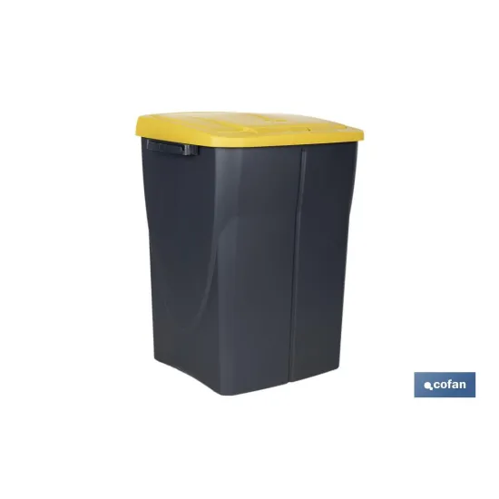 CUBO DE BASURA PARA RECICLAR 45 LITROS  COLOR AMARILLO 36.5 X 36 X 51  CM (PACK: 1 UDS) - Almacén de Ferretería Acor