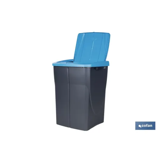 CUBO DE BASURA PARA RECICLAR 45 LITROS  COLOR AZUL 36.5 X 36 X 51  CM (PACK: 1 UDS) - Almacén de Ferretería Acor