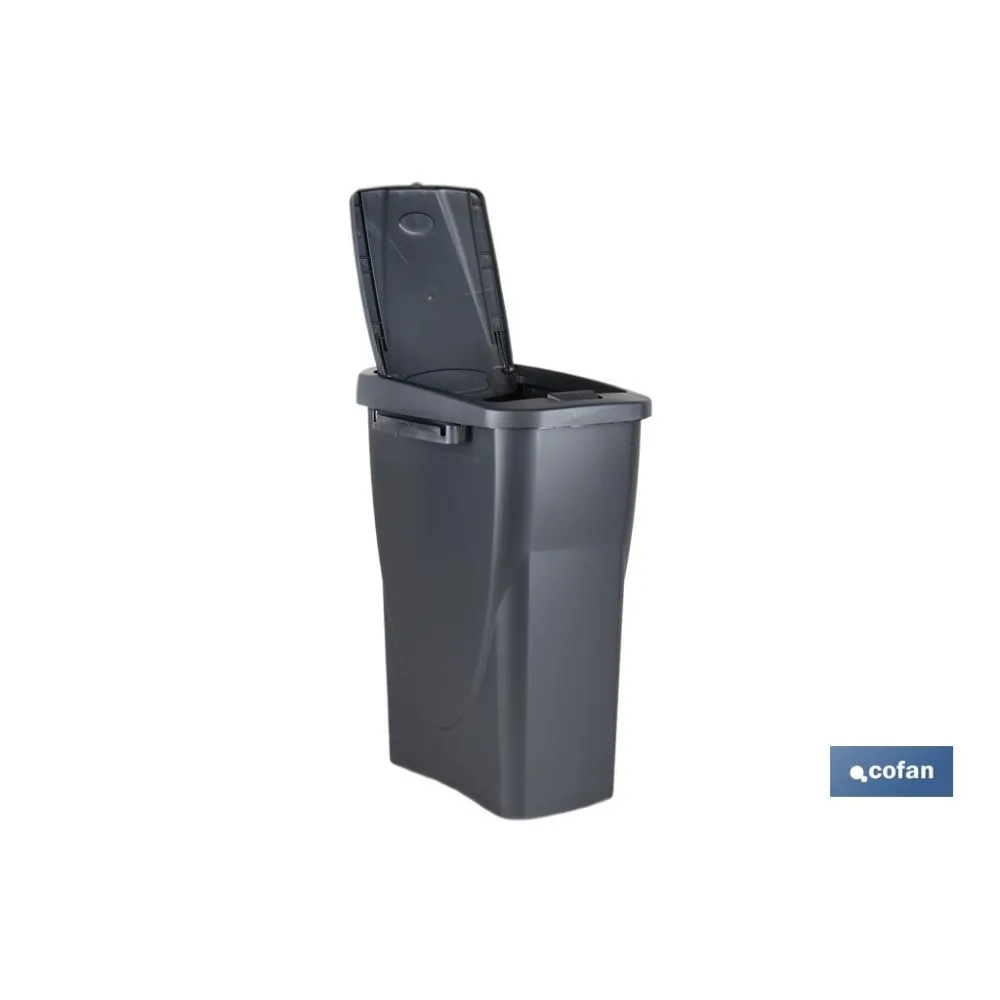 CUBO DE BASURA PARA RECICLAR 15 LITROS  COLOR GRIS 20 X 31 X 42 CM (PACK: 1 UDS) - Almacén de Ferretería Acor
