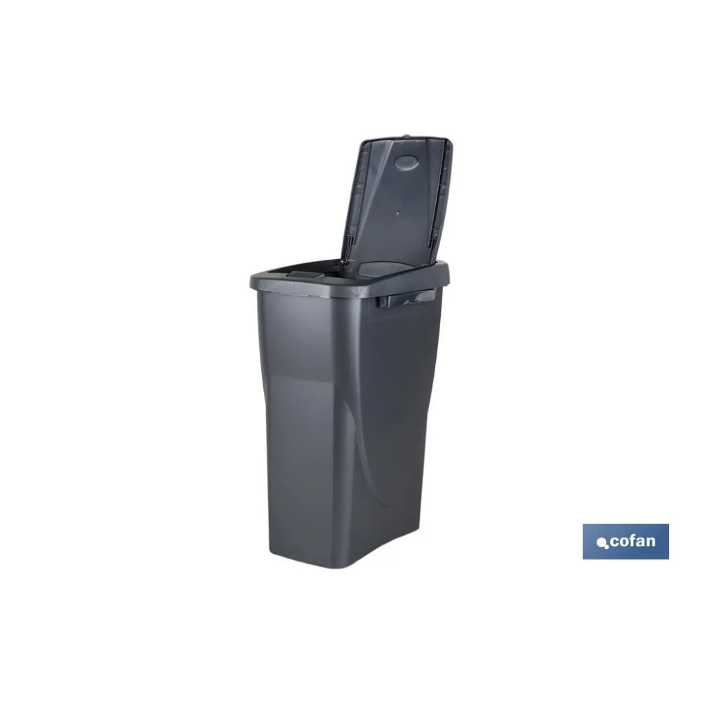 CUBO DE BASURA PARA RECICLAR 15 LITROS  COLOR GRIS 20 X 31 X 42 CM (PACK: 1 UDS) - Almacén de Ferretería Acor