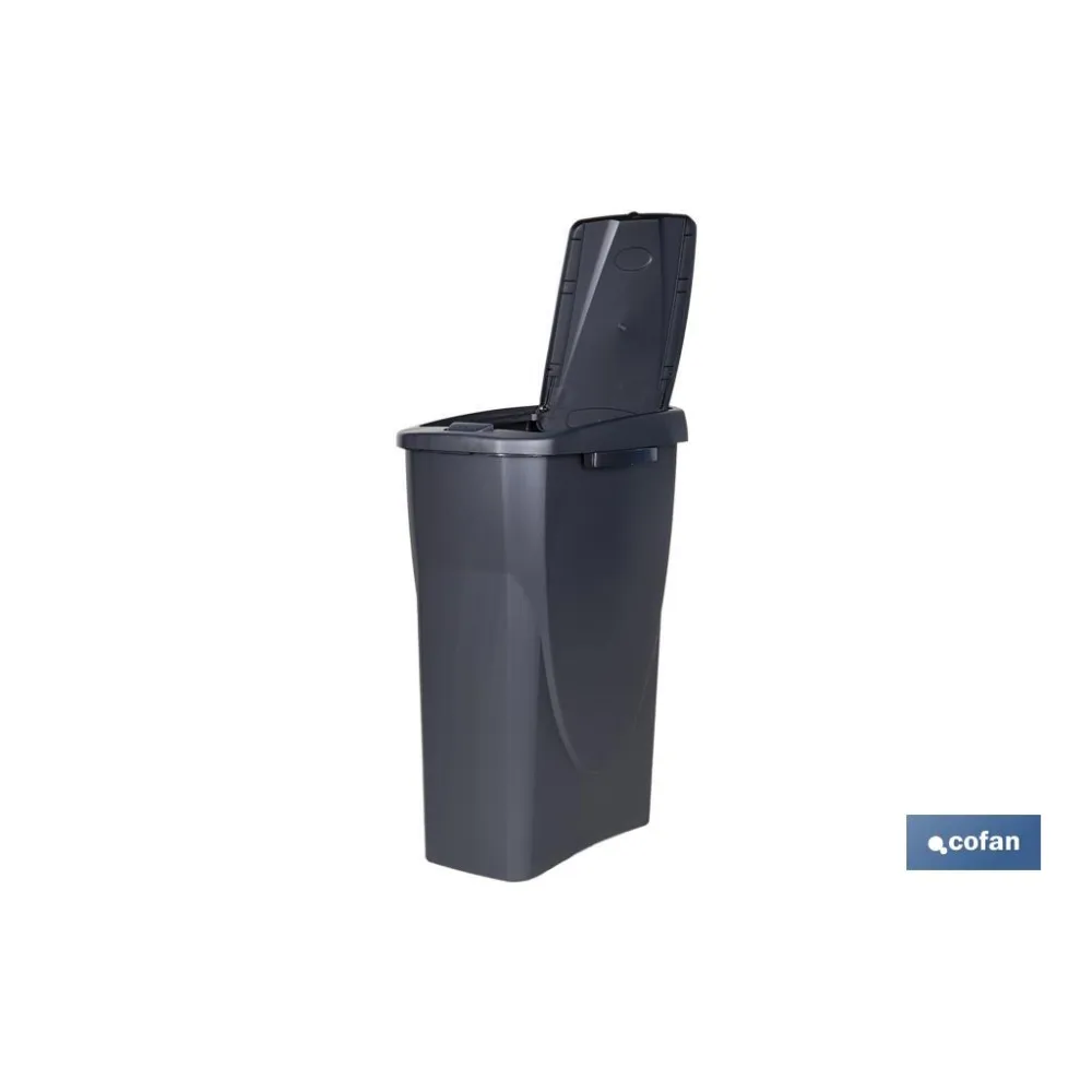 CUBO DE BASURA PARA RECICLAR 25 LITROS  COLOR GRIS 21.5 X 36 X 51 CM (PACK: 1 UDS) - Almacén de Ferretería Acor
