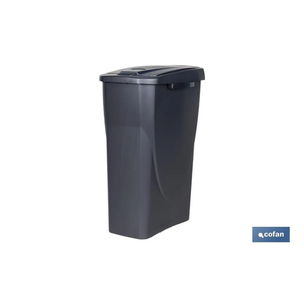 CUBO DE BASURA PARA RECICLAR 25 LITROS  COLOR GRIS 21.5 X 36 X 51 CM (PACK: 1 UDS) - Almacén de Ferretería Acor