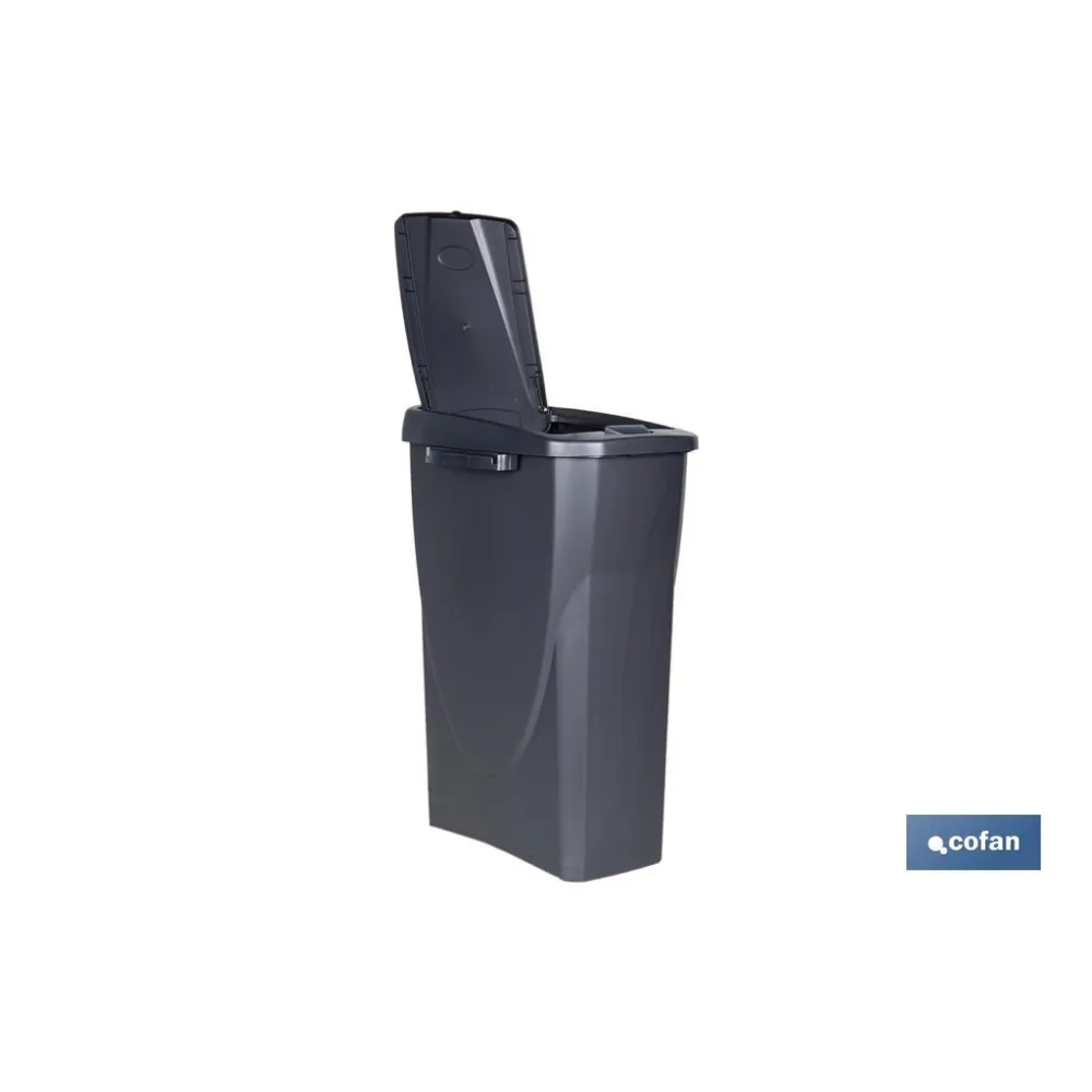 CUBO DE BASURA PARA RECICLAR 25 LITROS  COLOR GRIS 21.5 X 36 X 51 CM (PACK: 1 UDS) - Almacén de Ferretería Acor