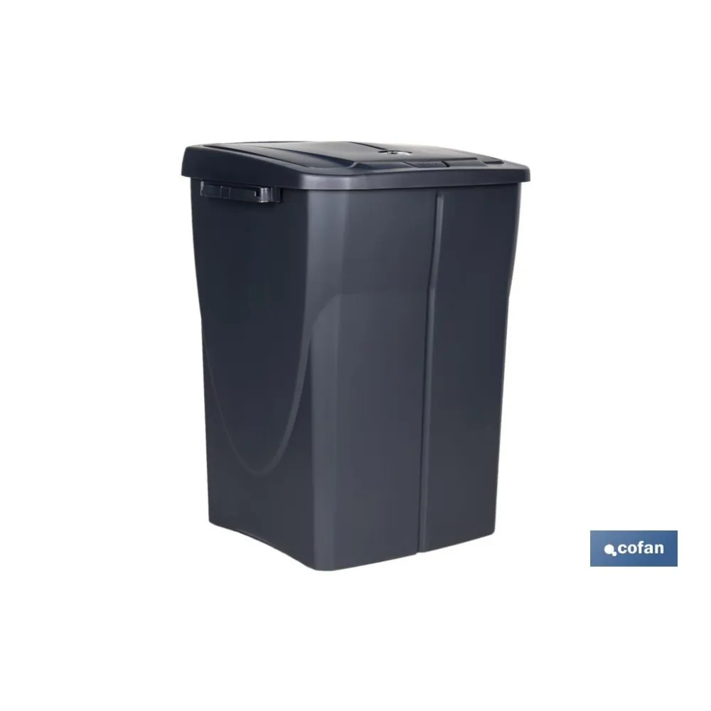 CUBO DE BASURA PARA RECICLAR 45 LITROS  COLOR GRIS 36.5 X 36 X 51  CM (PACK: 1 UDS) - Almacén de Ferretería Acor