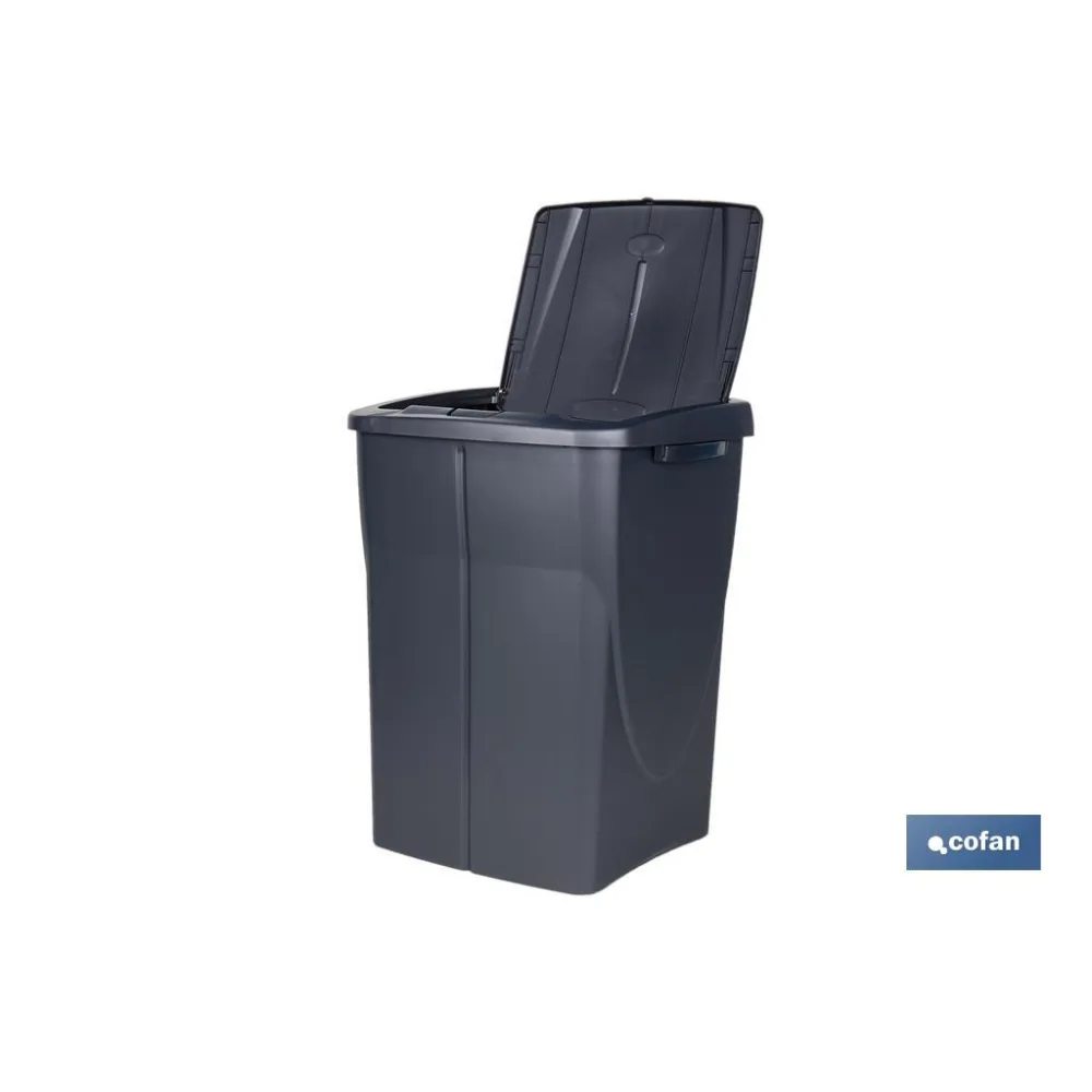 CUBO DE BASURA PARA RECICLAR 45 LITROS  COLOR GRIS 36.5 X 36 X 51  CM (PACK: 1 UDS) - Almacén de Ferretería Acor
