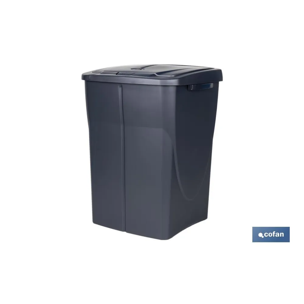 CUBO DE BASURA PARA RECICLAR 45 LITROS  COLOR GRIS 36.5 X 36 X 51  CM (PACK: 1 UDS) - Almacén de Ferretería Acor