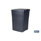 CUBO DE BASURA PARA RECICLAR 45 LITROS  COLOR GRIS 36.5 X 36 X 51  CM (PACK: 1 UDS) - Almacén de Ferretería Acor