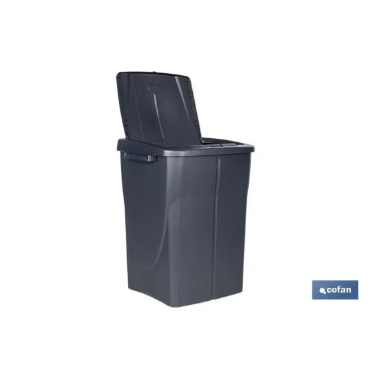 CUBO DE BASURA PARA RECICLAR 45 LITROS  COLOR GRIS 36.5 X 36 X 51  CM (PACK: 1 UDS) - Almacén de Ferretería Acor
