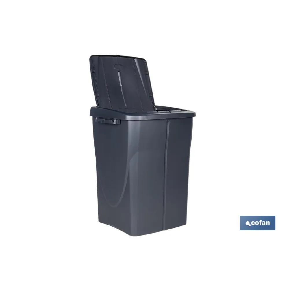 CUBO DE BASURA PARA RECICLAR 45 LITROS  COLOR GRIS 36.5 X 36 X 51  CM (PACK: 1 UDS) - Almacén de Ferretería Acor