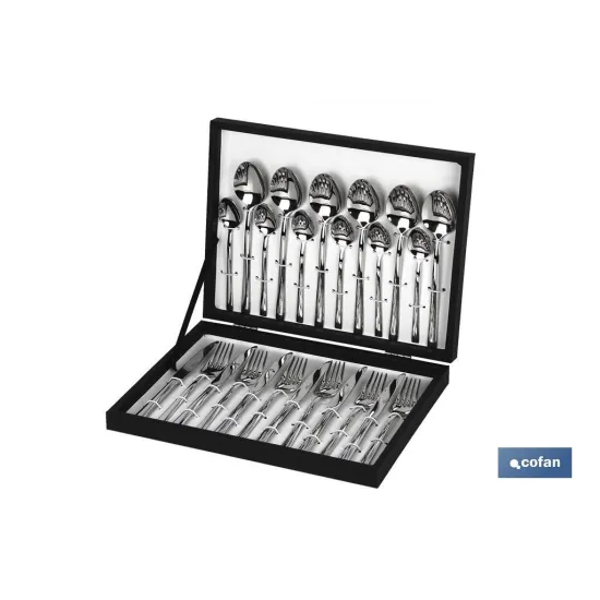 CUBERTERIA INOX MODELO BARI 24 pcs C-18/10 2,5 mm (PACK: 1 UDS) - Almacén de Ferretería Acor