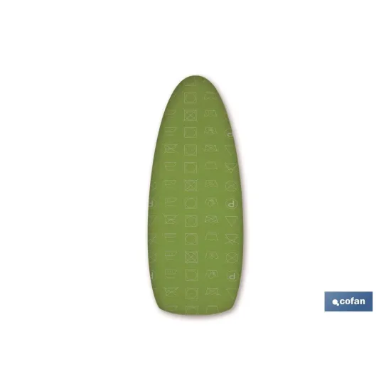 FUNDA TABLA PLANCHAR ALGODON 140X60 ICONOS LAVADO VERDE (PACK: 1 UDS) - Almacén de Ferretería Acor