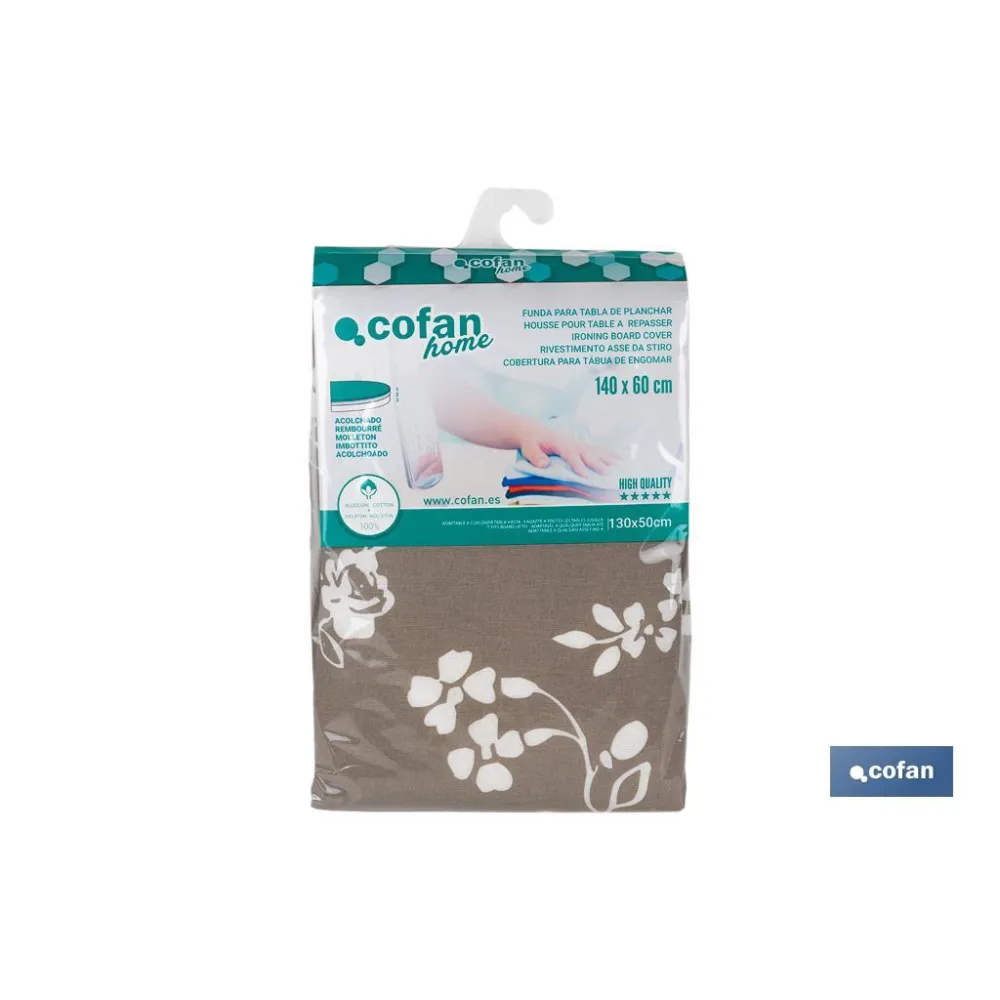FUNDA TABLA PLANCHAR ACOLCHADA 140X60 FLORES BLANCAS (PACK: 1 UDS) - Almacén de Ferretería Acor