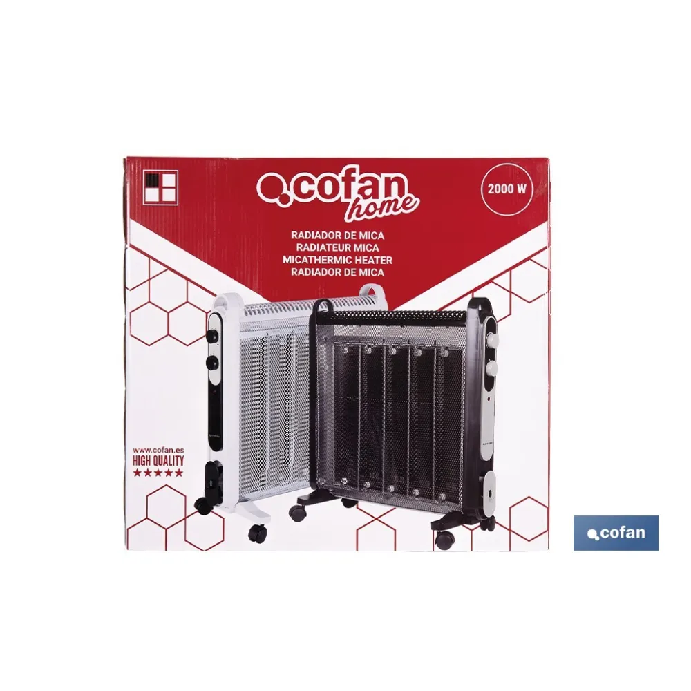 RADIADOR DE MICA BLANCO MODELO ASTANA 2000W (PACK: 1 UDS) - Almacén de Ferretería Acor
