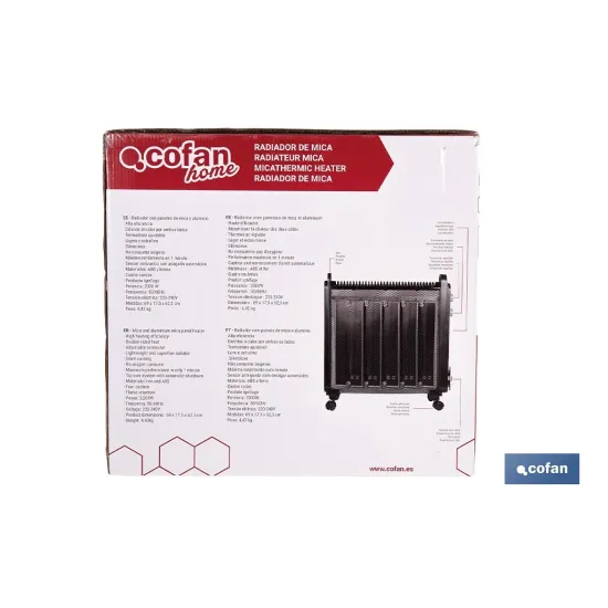 RADIADOR DE MICA BLANCO MODELO ASTANA 2000W (PACK: 1 UDS) - Almacén de Ferretería Acor