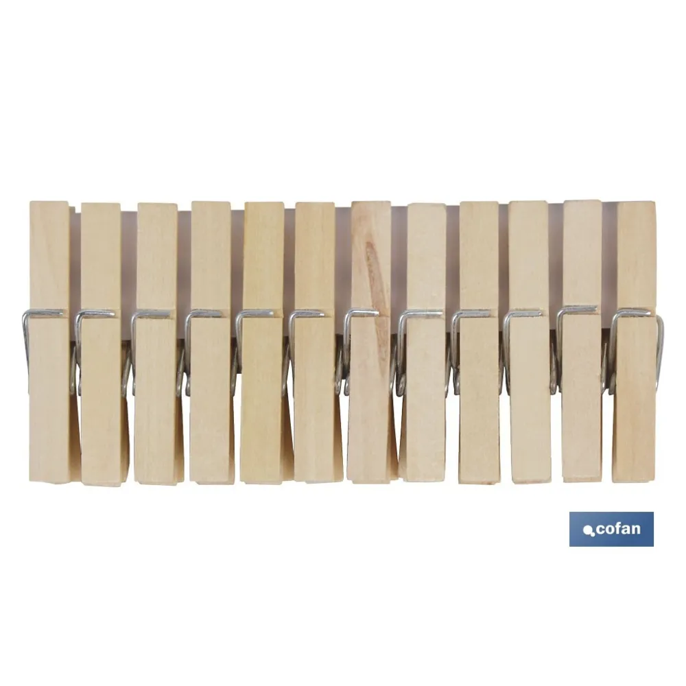 PACK 24 UDS PINZAS MADERA PRIMERA CALIDAD 7cm (PACK: 1 UDS) - Almacén de Ferretería Acor