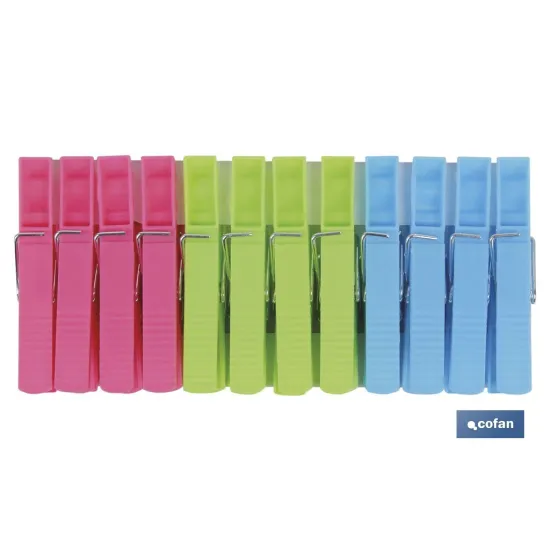 PACK 24 UDS PINZAS PLÁSTICO STANDAR 7cm (PACK: 1 UDS) - Almacén de Ferretería Acor