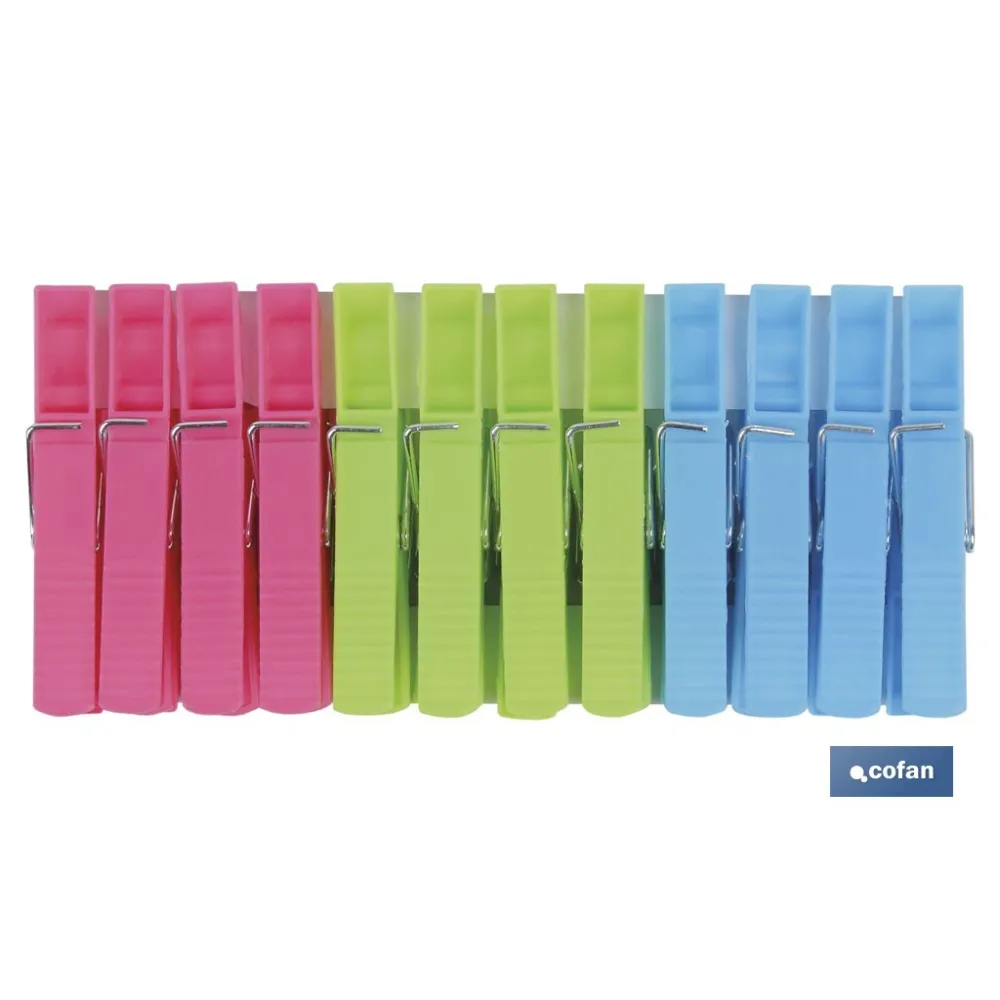 PACK 24 UDS PINZAS PLÁSTICO STANDAR 7cm (PACK: 1 UDS) - Almacén de Ferretería Acor
