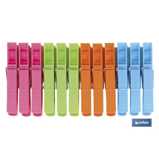 PACK 12 UDS PINZAS PLÁSTICO GRANDES 9cm (PACK: 1 UDS) - Almacén de Ferretería Acor