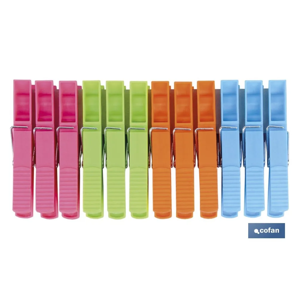 PACK 12 UDS PINZAS PLÁSTICO GRANDES 9cm (PACK: 1 UDS) - Almacén de Ferretería Acor