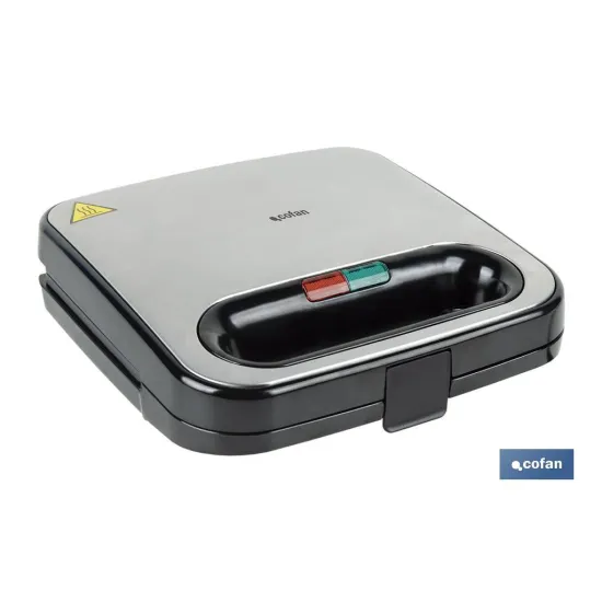 SANDWICHERA COLOR ACERO /NEGRA 750 W 23.7 X 23.3 X 8 CM (PACK: 1 UDS) - Almacén de Ferretería Acor