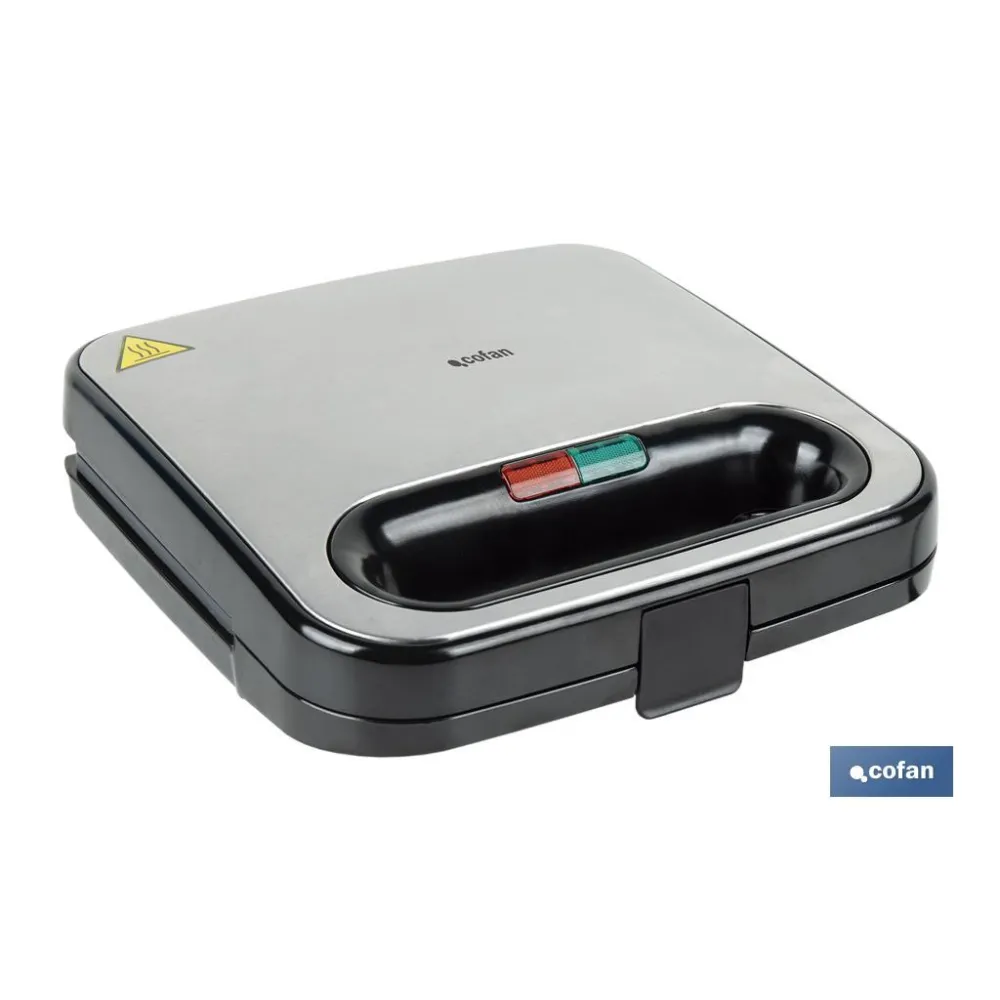 SANDWICHERA COLOR ACERO /NEGRA 750 W 23.7 X 23.3 X 8 CM (PACK: 1 UDS) - Almacén de Ferretería Acor