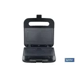 SANDWICHERA COLOR ACERO /NEGRA 750 W 23.7 X 23.3 X 8 CM (PACK: 1 UDS) - Almacén de Ferretería Acor
