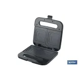 SANDWICHERA COLOR ACERO /NEGRA 750 W 23.7 X 23.3 X 8 CM (PACK: 1 UDS) - Almacén de Ferretería Acor