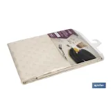 MANTEL ANTIMANCHAS RESINADO CONFECCIONADO 1,40 X 2,50 M 50% PES 45% CO 5% LUREX LINEAS DE ORO - Almacén de Ferretería Acor