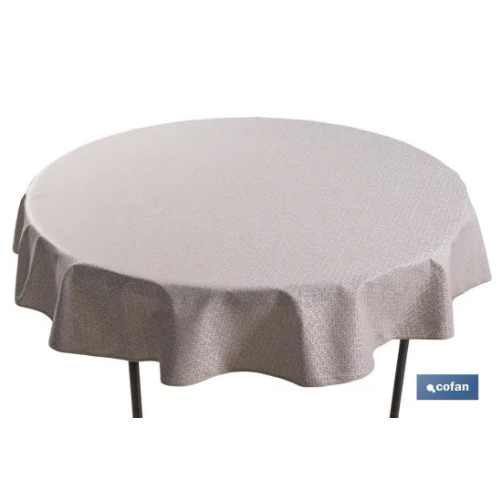 MANTEL REDONDO PÉTALOS ANTIMANCHAS RESINADO JACQUARD CONFECCIONADO 50 % ALGODÓN 50 % POLIÉSTER - Almacén de Ferretería Acor