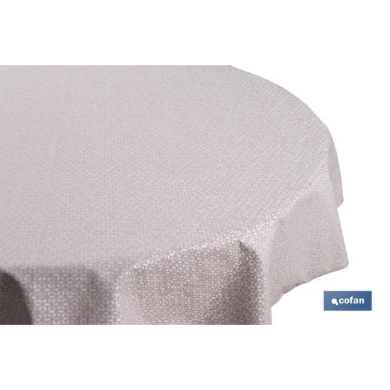 MANTEL REDONDO PÉTALOS ANTIMANCHAS RESINADO JACQUARD CONFECCIONADO 50 % ALGODÓN 50 % POLIÉSTER - Almacén de Ferretería Acor