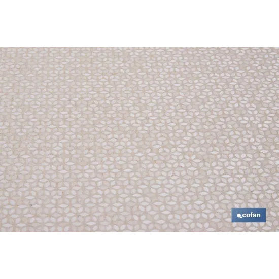 MANTEL REDONDO PÉTALOS ANTIMANCHAS RESINADO JACQUARD CONFECCIONADO 50 % ALGODÓN 50 % POLIÉSTER - Almacén de Ferretería Acor