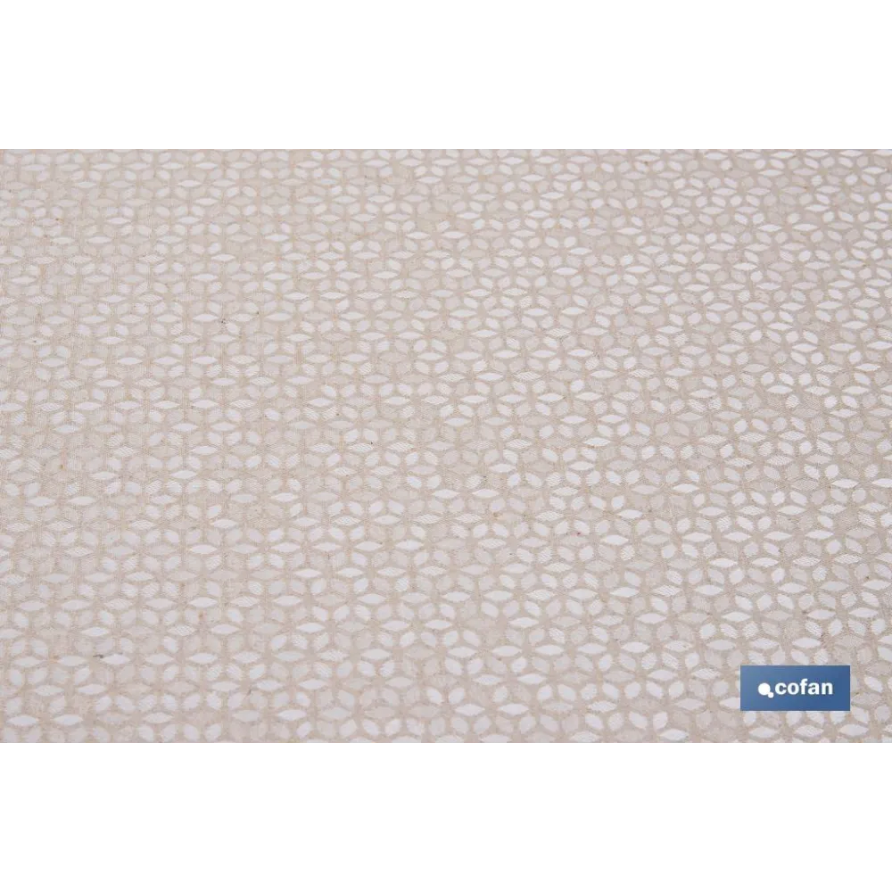 MANTEL REDONDO PÉTALOS ANTIMANCHAS RESINADO JACQUARD CONFECCIONADO 50 % ALGODÓN 50 % POLIÉSTER - Almacén de Ferretería Acor