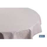 MANTEL REDONDO PÉTALOS ANTIMANCHAS RESINADO JACQUARD CONFECCIONADO 50 % ALGODÓN 50 % POLIÉSTER - Almacén de Ferretería Acor