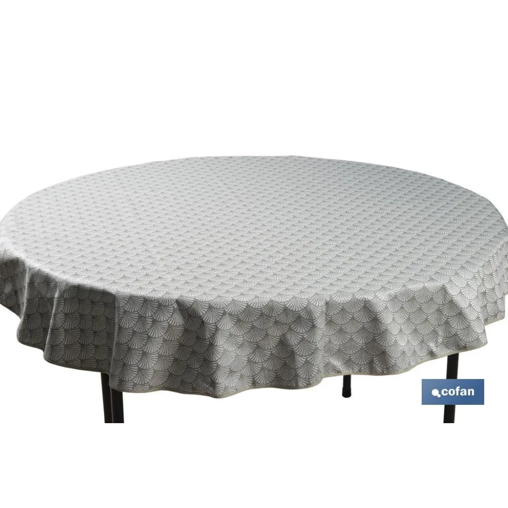 MANTEL REDONDO ARCOS VERDES ANTIMANCHAS RESINADO JACQUARD CONFECCIONADO 50% ALGODÓN 50% - Almacén de Ferretería Acor