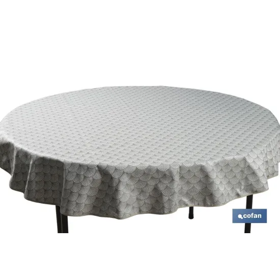 MANTEL REDONDO ARCOS VERDES ANTIMANCHAS RESINADO JACQUARD CONFECCIONADO 50% ALGODÓN 50% - Almacén de Ferretería Acor