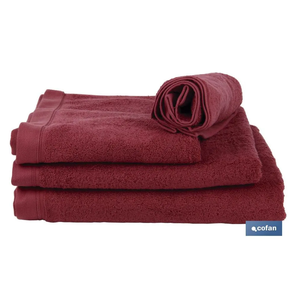 TOALLA DUCHA BURDEOS 580GR/M2  MODELO PARIS 70X140cm (PACK: 1 UDS) - Almacén de Ferretería Acor