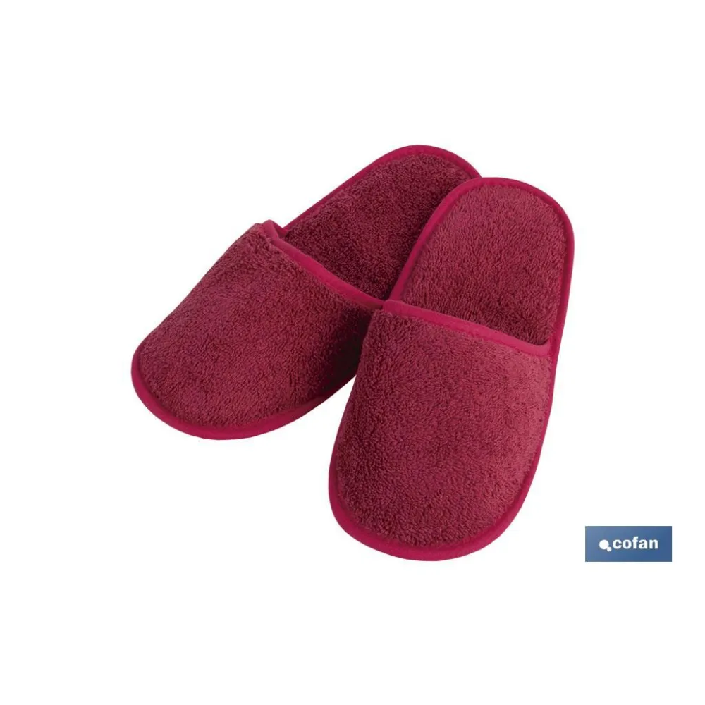 ZAPATILLAS BAÑO  BURDEOS  MODELO PARIS TALLA.L (PACK: 1 UDS) - Almacén de Ferretería Acor