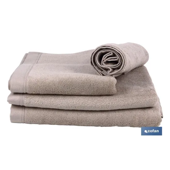 TOALLA BAÑO BEIGE GR.580/M2 MODELO ABISINIA 100X150cm (PACK: 1 UDS) - Almacén de Ferretería Acor