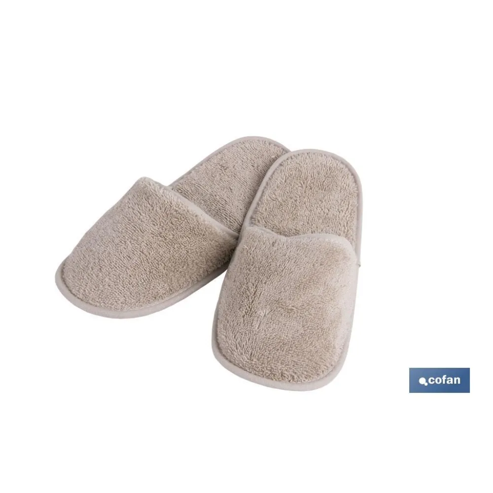 ZAPATILLAS BAÑO BEIGE MODELO ABISINIA TALLA.M (PACK: 1 UDS) - Almacén de Ferretería Acor